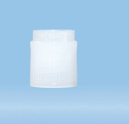 Picture of Screw Cap Natural, With False Bottom and Normal Round Base, CE Certified For 13 X 75 mm Tube65.163