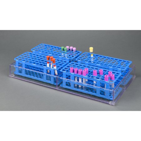 Picture of Blood Collection Tube Tube Rack Organizer 4 Place Clear 11 X 20-1/2 Inch / 5 X 9-1/2 Inch PocketsBLDTRY5X9.5