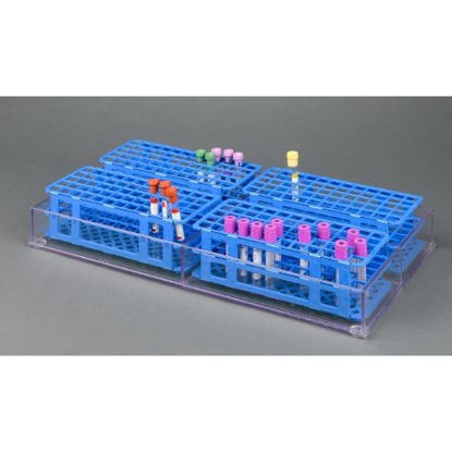 Picture of Blood Collection Tube Tube Rack Organizer 4 Place Clear 11 X 20-1/2 Inch / 5 X 9-1/2 Inch PocketsBLDTRY5X9.5