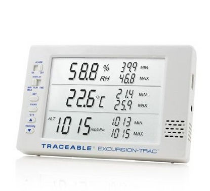 Picture of Hygrometer / Temperature Data Logger with Alarm Traceable® Excursion-Trac™ Fahrenheit / Celsius 0° to 65°C External Probe Battery Operated98767-15