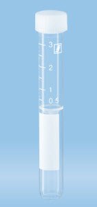 Picture of Venous Blood Collection Tube False Bottom Plain 13 X 92 mm 3.5 mL Without Color Coding Screw Cap Polypropylene Tube62.617