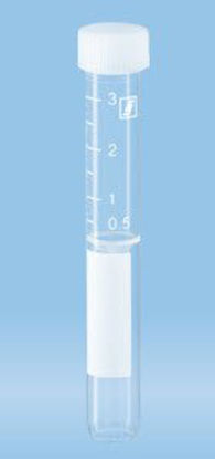 Picture of Venous Blood Collection Tube False Bottom Plain 13 X 92 mm 3.5 mL Without Color Coding Screw Cap Polypropylene Tube62.617
