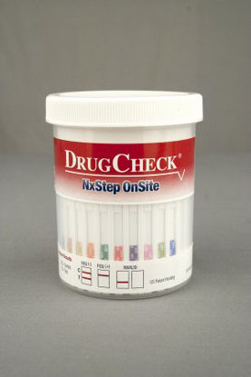 Picture of Drugs of Abuse Test DrugCheck® NxStep OnSite 10-Drug Panel AMP, BAR, BZO, COC, mAMP/MET, MTD, OPI, PCP, THC Urine Sample 25 Tests61020
