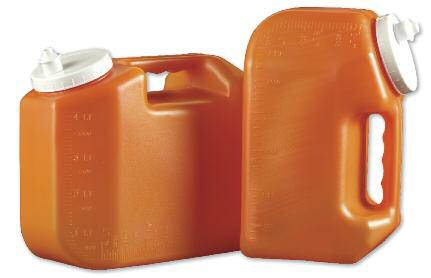 Picture of 24 Hour Urine Specimen Collection Container Urisafe® 4-1/2 X 7-15/16 X 9-5/8 Inch Polyethylene 4,000 mL (135 oz.) Screw Cap Unprinted NonSterile118884
