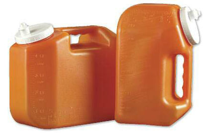 Picture of 24 Hour Urine Specimen Collection Container Urisafe® 4-1/2 X 7-15/16 X 9-5/8 Inch Polyethylene 4,000 mL (135 oz.) Screw Cap Unprinted NonSterile118884