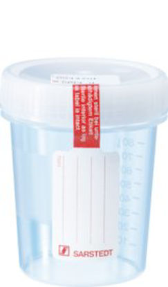 Picture of Specimen Container 57 X 76 mm Polypropylene 100 mL (3.4 oz.) Screw Cap Unprinted Sterile75.562.105