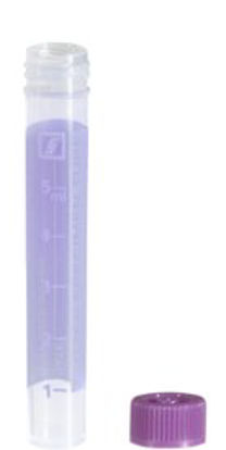 Picture of Test Tube Flat Bottom Plain 13 X 82 mm 7 mL Violet Screw Cap Polypropylene Tube62.550.019