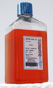 Picture of Culture Media Cellgro® Roswell Park Memorial Institute (RPMI) 1640 (Mod.) 1X with L-Glutamine LiquidMT10040CV