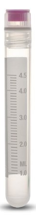 Picture of Cryovial® Cryogenic Tube Round Bottom Plain 12.5 X 90 mm 5 mL Without Color Coding Screw Cap Polypropylene TubeT311-5