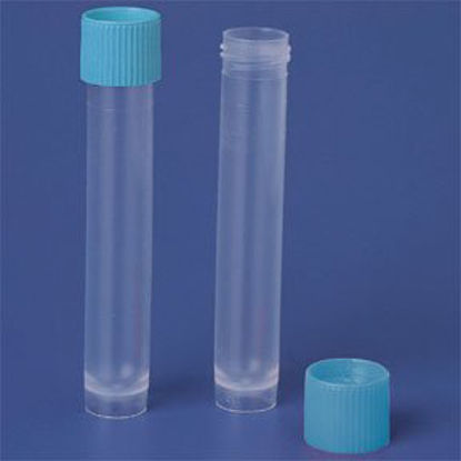 Picture of Fisherbrand™ Transport Tube Round Bottom, Skirted Plain 15 X 86 mm 10 mL Green Screw Cap Polypropylene Tube1437711