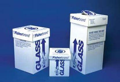 Picture of Glass Disposal Box Fisherbrand® 8 X 8 X 10 Inch, Cardboard, 2 mm Thick Polyethylene Liner, Bench Model120097B