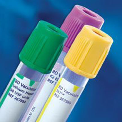 Picture of BD Vacutainer® Venous Blood Collection Tube Plasma Tube Lithium Heparin Additive 13 X 75 mm 2 mL Green BD Hemogard™ Closure Plastic Tube0265729