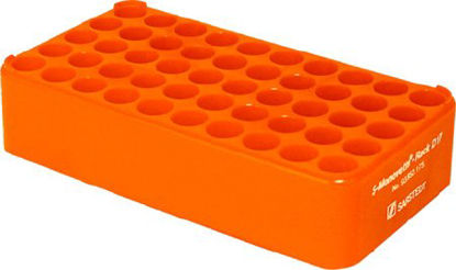 Picture of Block Rack Test Tube Rack S-Monovette® 50 Place 17 mm Tube Size Orange 1-3/4 X 4-1/3 X 8-1/4 Inch93.852.175