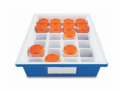 Picture of Specimen Storage Tray Droplet™ 3-5/16 X 13 X 18-7/8 Inch Blue / White Polystyrene 24 Specimen Container Capacity22267051