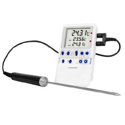 Picture of Digital Freezer Thermometer VWR® Traceable® Fahrenheit / Celsius -148° to +158°F (-100° to +70°C) Bullet Probe Wall Mount Battery Operated89369-152