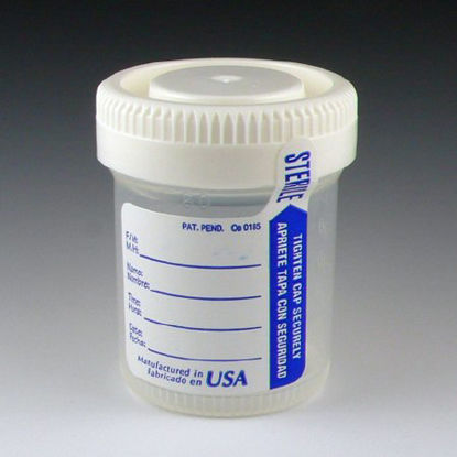 Picture of Specimen Container with Temperature Strip Tite-Rite™ Polypropylene 60 mL (2 oz.) Screw Cap Patient Information Sterile6523TP