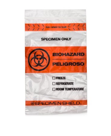 Picture of Specimen Transport Bag With Document Pouch 12 X 15 Inch Plastic Zip Closure Biohazard Symbol / Storage Instructions NonSterileBGT1215