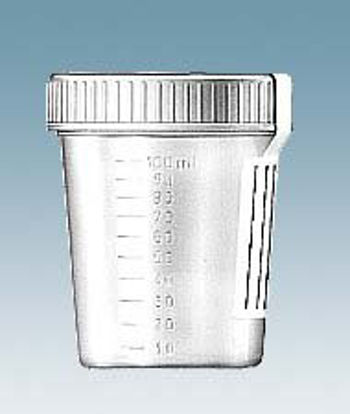 Picture of Specimen Container 57 X 76 mm Polypropylene 100 mL (3.4 oz.) Screw Cap Unprinted NonSterile75.562.300