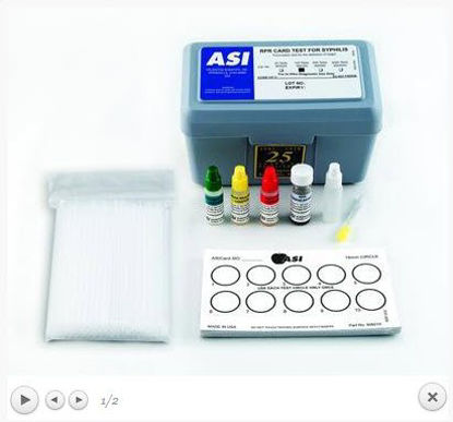 Picture of Rapid Test Kit ASI™ RPR Card Test Syphilis Screen Serum / Plasma Sample 100 Tests80087-336