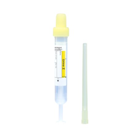 Picture of Urine-Monovette® Urinalysis Tube Round Bottom Plain 13 X 75 mm 3.2 mL Yellow Luer Screw Cap Polypropylene Tube10.250.001