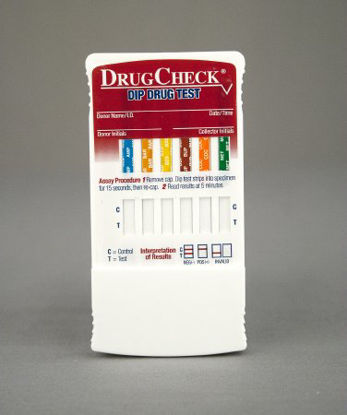 Picture of Drugs of Abuse Test DrugCheck® Dip Drug Test 12-Drug Panel AMP, BAR, BUP, BZO, COC, mAMP/MET, MTD, OPI, OXY, PCP, PPX, THC Urine Sample 25 Tests31200