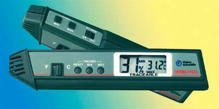 Picture of Hygrometer / Thermometer Pen Traceable® Fahrenheit / Celsius 32° to 122°F (0 to 50°C) Solid State Sensor Handheld Battery Operated1166114