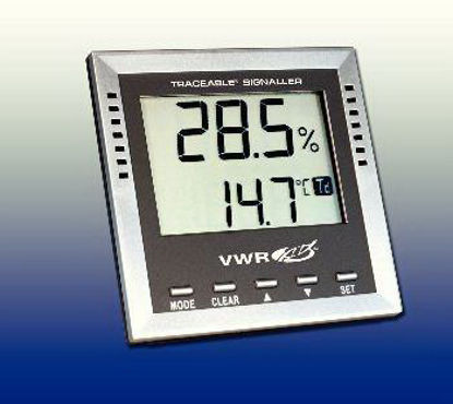 Picture of Digital Thermometer / Hygrometer with Alarm VWR® Traceable® Fahrenheit / Celsius -40° to +158°F (-40° to +70°C) Internal Sensor Wall Mount Battery Operated36934-164