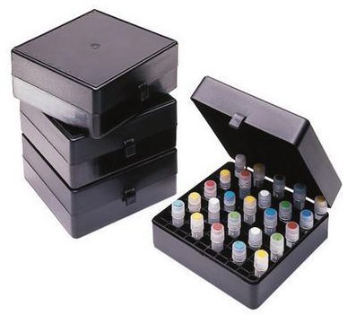 Picture of Cryo Storage Box 54 X 140 X 140 mm, Black, 100-Place, Hinged80080-597