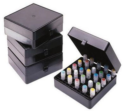 Picture of Cryo Storage Box 54 X 140 X 140 mm, Black, 100-Place, Hinged80080-597
