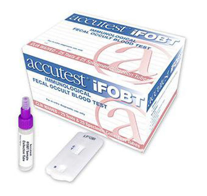 Picture of Rapid Test Kit Accutest® iFOBT Single Sample Colorectal Cancer Screening Fecal Occult Blood Test (iFOB or FIT) Stool Sample 25 TestsCS605