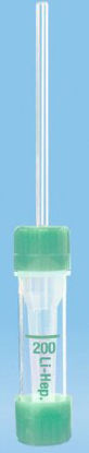 Picture of Microvette® 200 Capillary Blood Collection Tube Conical Bottom, Skirted Lithium Heparin Additive 10.8 X 46.6 mm 200 µL Green Screw Cap Polypropylene Tube20.1292.100