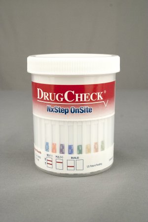Picture of Drugs of Abuse Test DrugCheck® NxStep OnSite 8-Drug Panel AMP, BAR, BZO, COC, mAMP/MET, OPI, PCP, THC Urine Sample 25 Tests60800