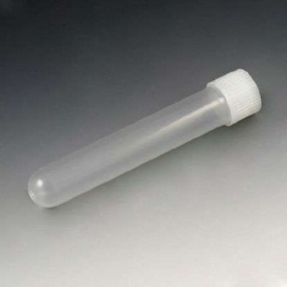 Picture of Test Tube Round Bottom Plain 16 X 100 mm 12 mL White Screw Cap Polypropylene Tube6180