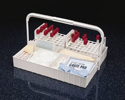 Picture of Tray, Blood Collection The Collector™ Polypropylene, 18 Place Slide Holder and Adjustable Divider, 7 Inch Tall Loop Handle, 14 X 11-1/2 X 2 Inch15252