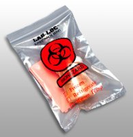 Picture of Specimen Transport Bag with Document Pouch Lab-Loc® 9 X 12 Inch LDPE Zip Closure Biohazard Symbol / Storage Instructions NonSterileLAB20912