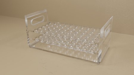Picture of Stacking Test Tube Rack Mitchell Plastics 50 Place 20 mm Tube Size Clear 5-1/2 X 5-1/2 X 11 InchSTTR-5020