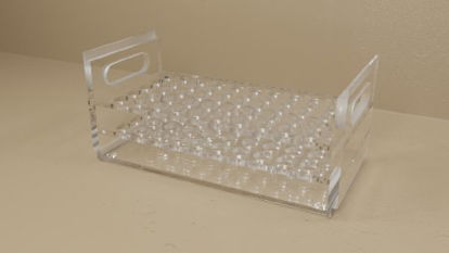 Picture of Stacking Test Tube Rack Mitchell Plastics 50 Place 20 mm Tube Size Clear 5-1/2 X 5-1/2 X 11 InchSTTR-5020