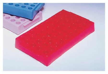 Picture of Cryogenic Vial Cryogenic Rack Fisherbrand™ Cryovial™ 50 Place 0.5 to 2 mL Tube Size Red 1 X 4 X 8 Inch0566945