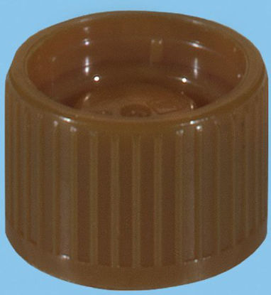 Picture of Tube Closure HDPE Screw Cap Brown For Standard 15 mm False Bottom Tubes NonSterile65.729.309