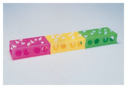 Picture of 4-Way Test Tube Rack Fisherbrand™ 4 / 12 / 32 Place 4 X 50 mL / 12 X 15 mL / 32 X 1.5 mL / 32 X 0.5 ml Tube Size Assorted Colors 5.2 X 9.5 X 17.4 cm0344817