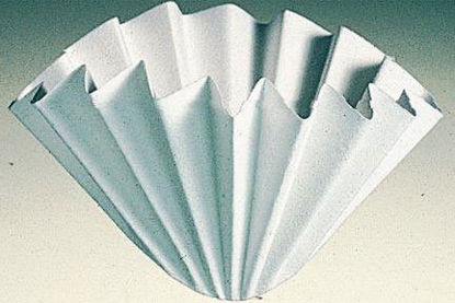 Picture of Filter Paper Fisherbrand® 12.5 cm OD, Particle Retention: Above 10 µm, Qualitative Circle, Coarse, Grade: P8 Fluted Conical Funnels0979014D