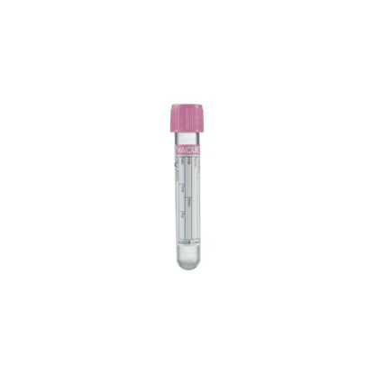 Picture of VACUETTE® Venous Blood Collection Tube K2 EDTA Additive 13 X 75 mm 4 mL Pink / Black Ring Pull Cap Polyethylene Terephthalate (PET) Tube454208