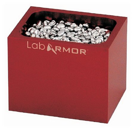 Picture of Single and Double Bead Block Lab Armor® 3 X 3.75 Inch, 0.25 Liter, Red, 2.5 X 3.25 Inch Tube, -112 to 572°F Temperature Range For Standard Commercially Available Dry Bath10876013