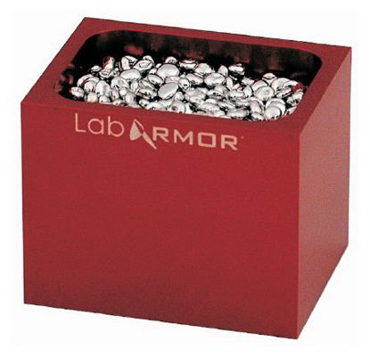 Picture of Single and Double Bead Block Lab Armor® 3 X 3.75 Inch, 0.25 Liter, Red, 2.5 X 3.25 Inch Tube, -112 to 572°F Temperature Range For Standard Commercially Available Dry Bath10876013