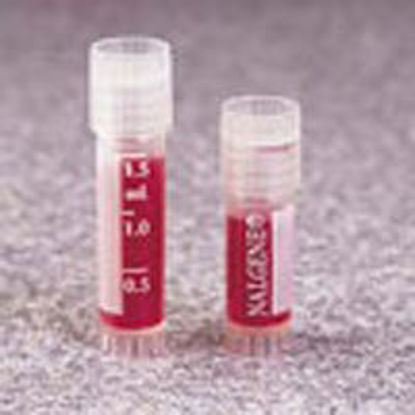 Picture of Thermo Scientific™ Nalgene® Cryogenic Tube Conical Bottom Plain 13.5 X 38 mm 1.2 mL Without Color Coding Screw Cap Polypropylene Tube033377C