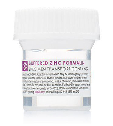 Picture of Prefilled Formalin Container StatClick™ Polypropylene 60 mL Fill in 120 mL (4 oz.) Screw Cap Warning Label NonSterileBFZ0460