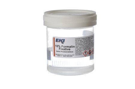 Picture of Prefilled Formalin Container Polypropylene 45 mL Fill in 90 mL (3 oz.) Screw Cap Warning Label / Patient Information NonSterile24499-100X90ML