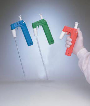 Picture of Pipetter, Fast Release Scienceware® Pipette Pump™ III 10 ml, 171 mm L, Single Handed Operation, Quick Release Trigger, Lightweight, Self Stabilizing Collar, Green03410536