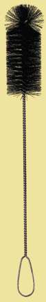 Picture of Nessler Tube Brush Fisherbrand® 20 Inch L, Bristle: 2.38 OD X 6 L Inch, Black, Nylon, Radial, Double-Fan Tip, Full Bristles, Galvanized Wire Handle Low-Form Tube03621B