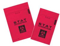 Picture of Specimen Transport Bag with Document Pouch Speci-Zip® 6 X 9 Inch Polyethylene Zip Closure STAT / Biohazard Symbol / Storage Instructions NonSterileIP69RSTAT2
